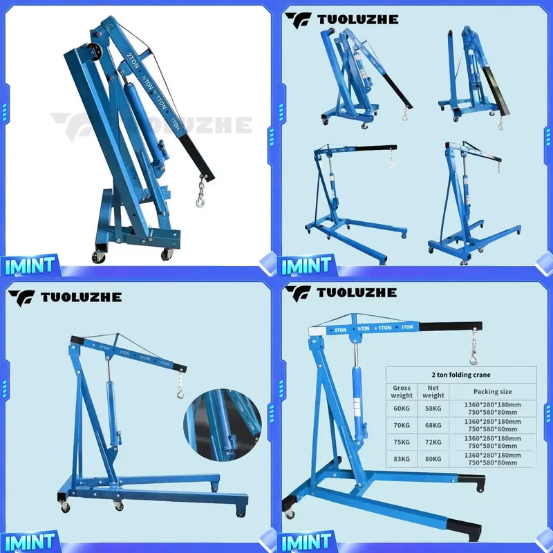 Workshop Tools And Equipment - 2-tonowy składany niebieski podnośnik hydrauliczny do