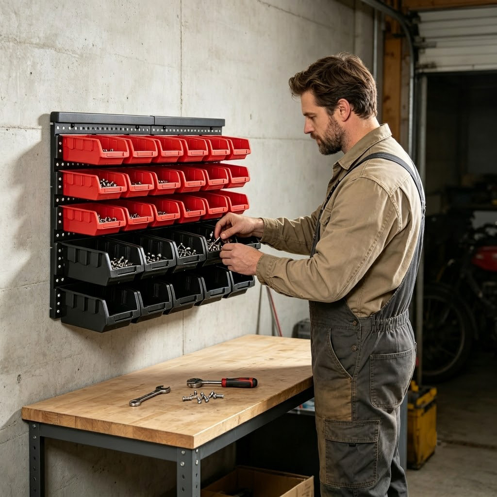 Półka ścienna z pojemnikami do – Screw Organizer Kit recenzja i cena