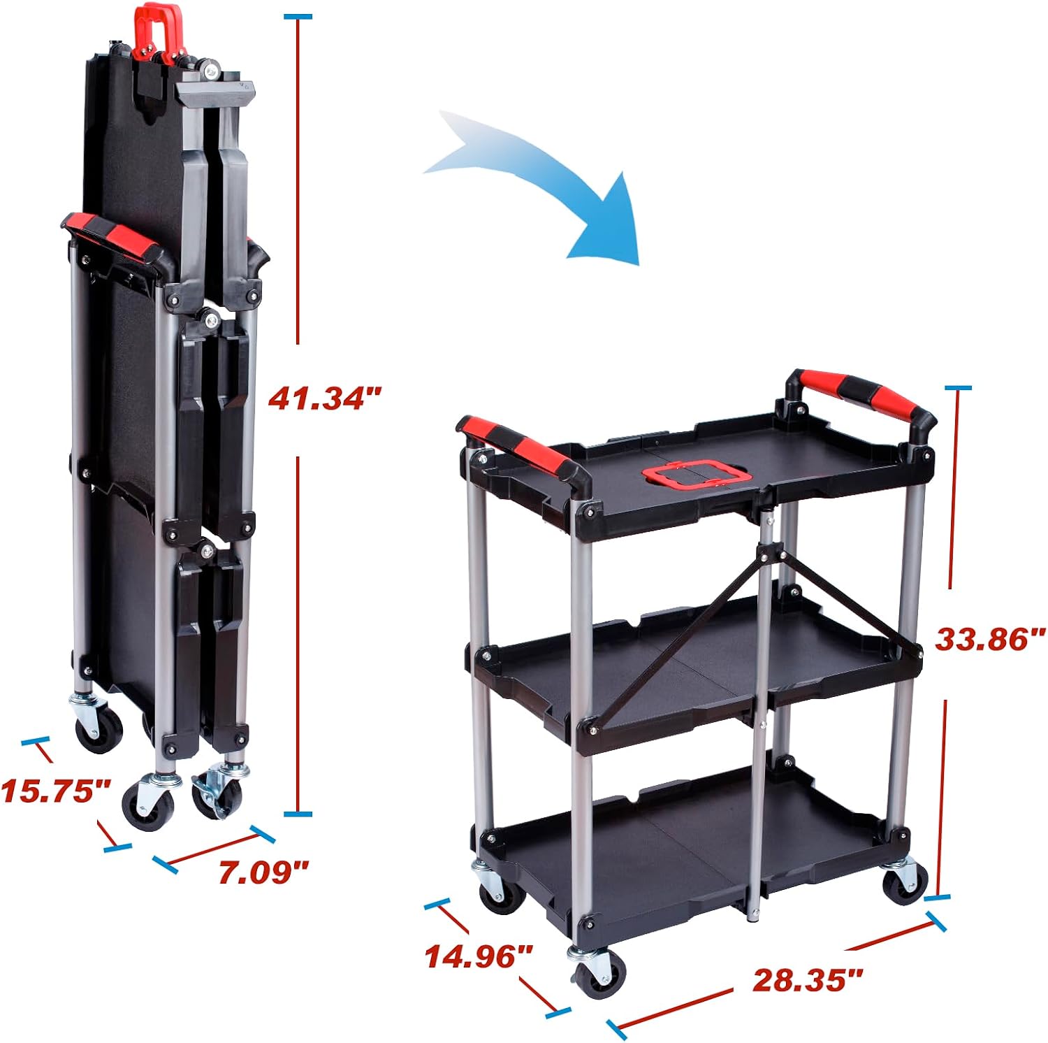 Wózek warsztatowy składany z 3 – Workshop Tools And Equipment recenzja i cena